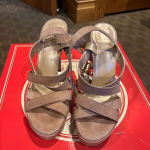 Stuart Weitzman nude strappy stilettos